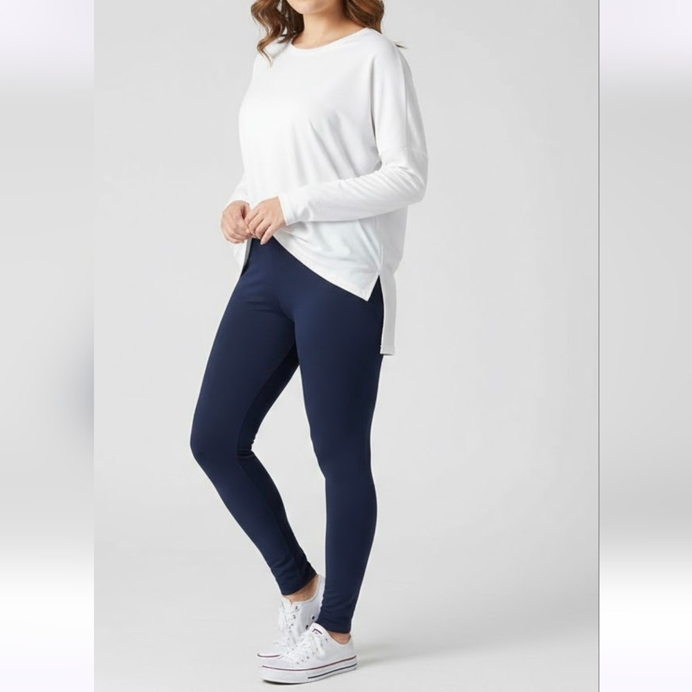 Real Clothes Saks Fifth Avenue Women’s Leggings XL Navy Blue Stretch Comfort
